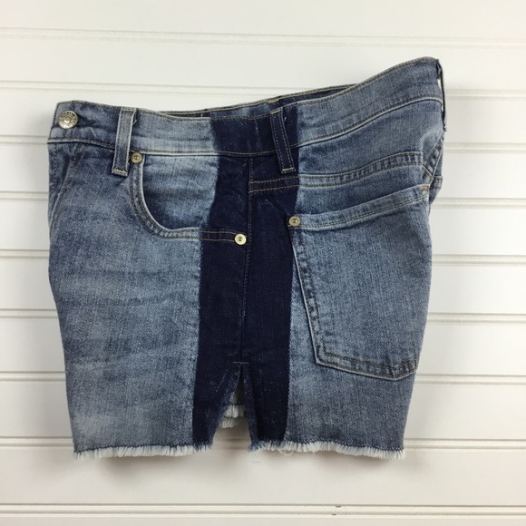 7 For All Mankind High Waist Cut Off Denim Shorts - Picture 5 of 8